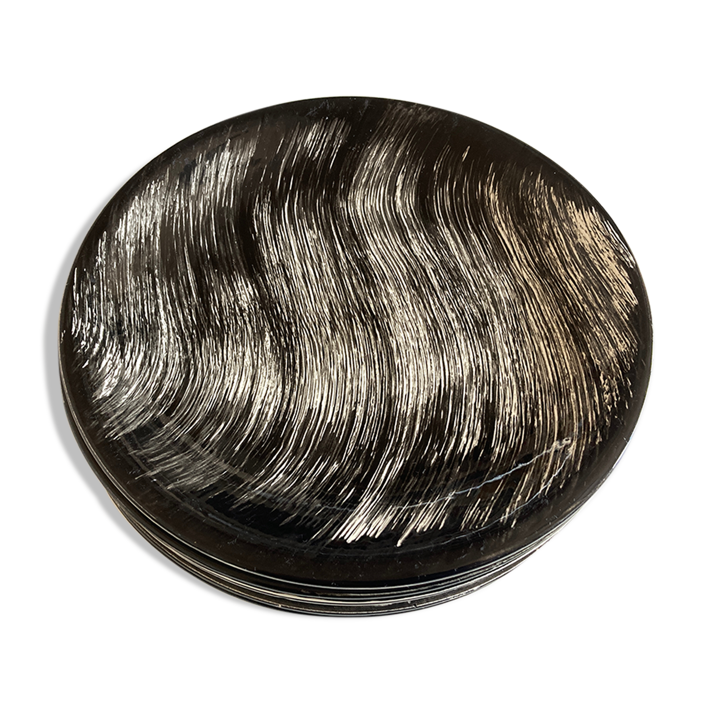 Set of 6 plates Soulages Gulf Juan in Salins earthenware 1960