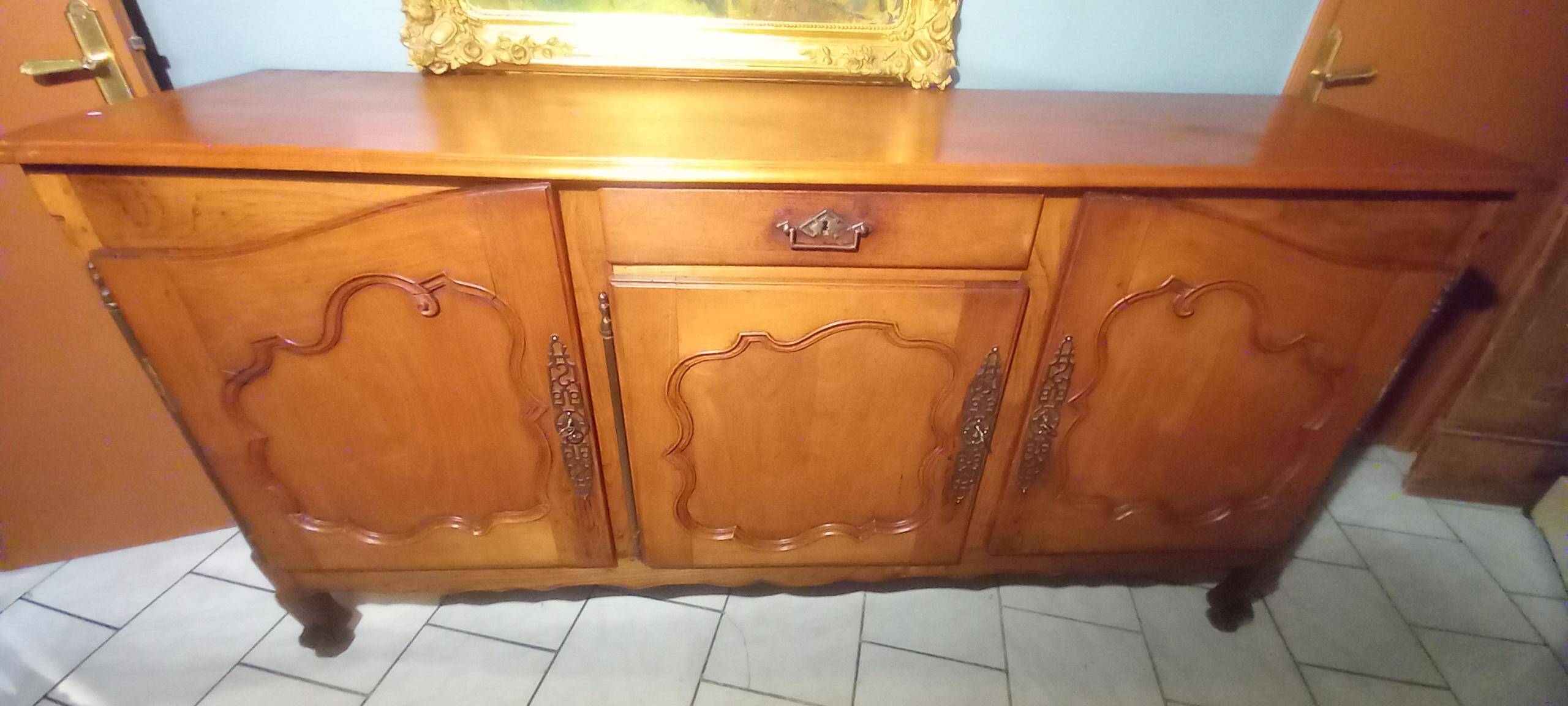 Louis XV oak and cherry wood sideboard