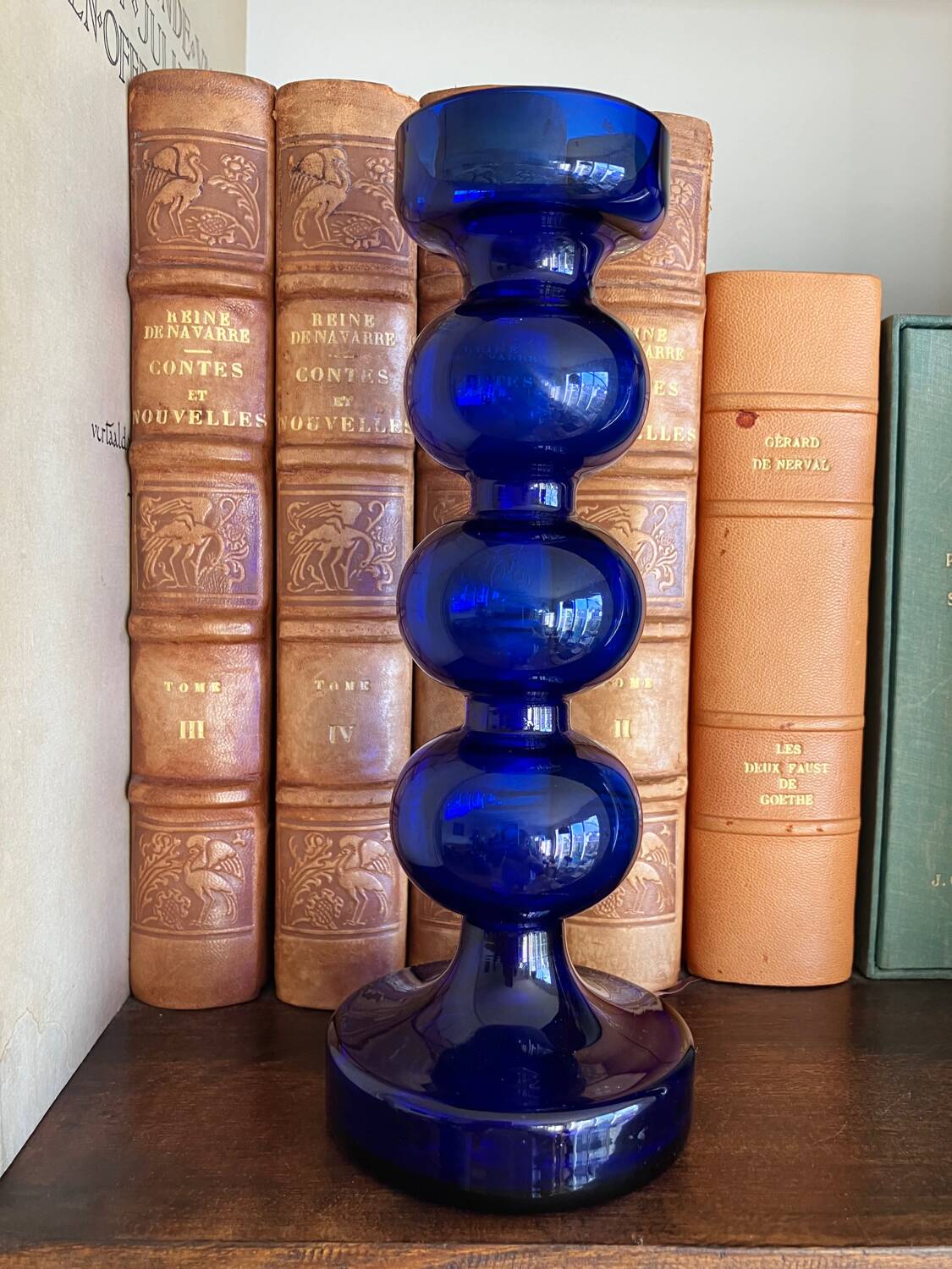 Vintage cobalt blue glass vase