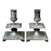Pair of square candlesticks in patinated bronze