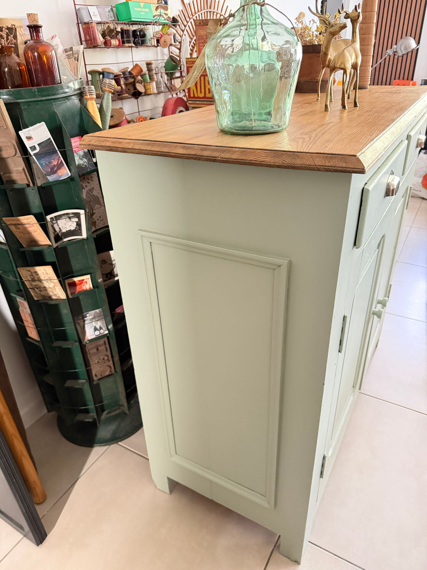 Vintage green almond Parisian buffet