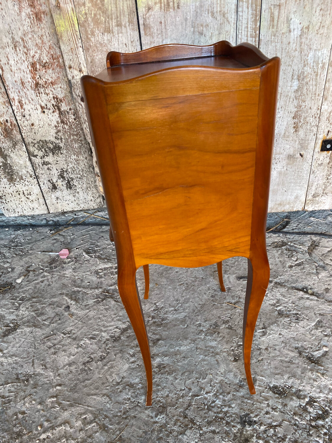 Antique nightstand louis xv style wood drawer + vintage case