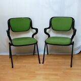 Pair of green armchairs Models Vertebra by Giancarlo Piretti for Castelli 1976