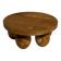 Mini minimalist stool with ball feet in teak H15 D35