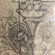 Drawing late 19th ironwork or stained glass project