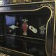Asian laque furniture embossed motifs mother-of-pearl, stone and other