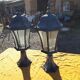 Pair of Outdoor Lamps in Tole and Glass