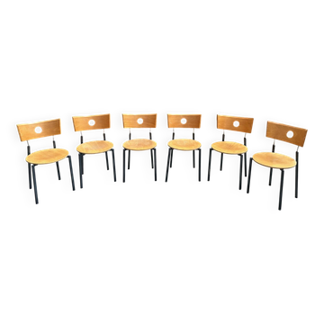 Suite de 6 chaises Années 80