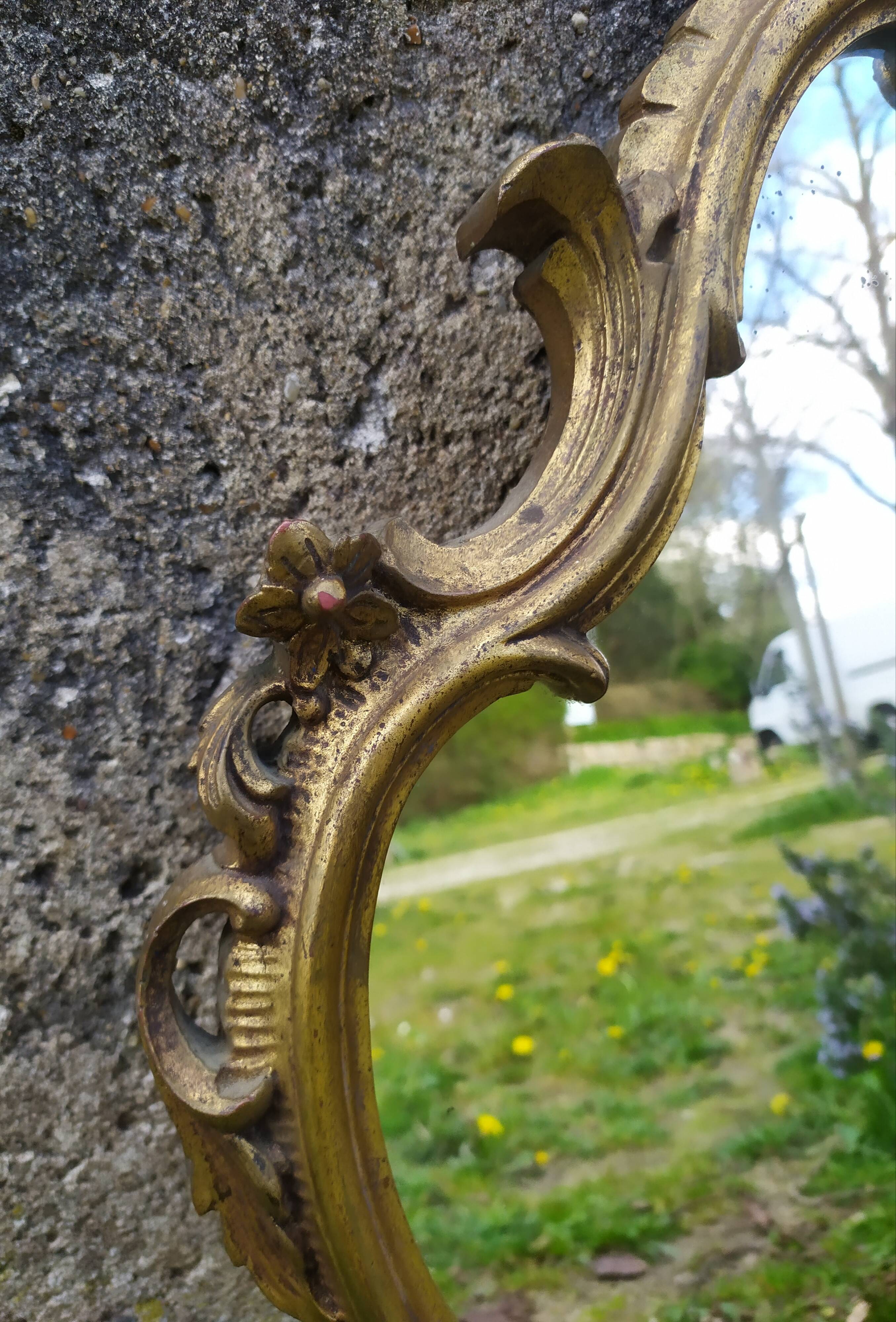 Baroque mirror in gilded wood 87x54cm