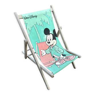 Vintage chilean child deckchair 1980 Mickey Walt disney