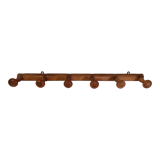Wall coat rack 6 wooden hooks 1900s