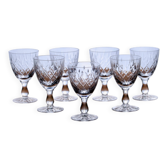 8 old crystal wine glasses house Orrefors Karolina collection