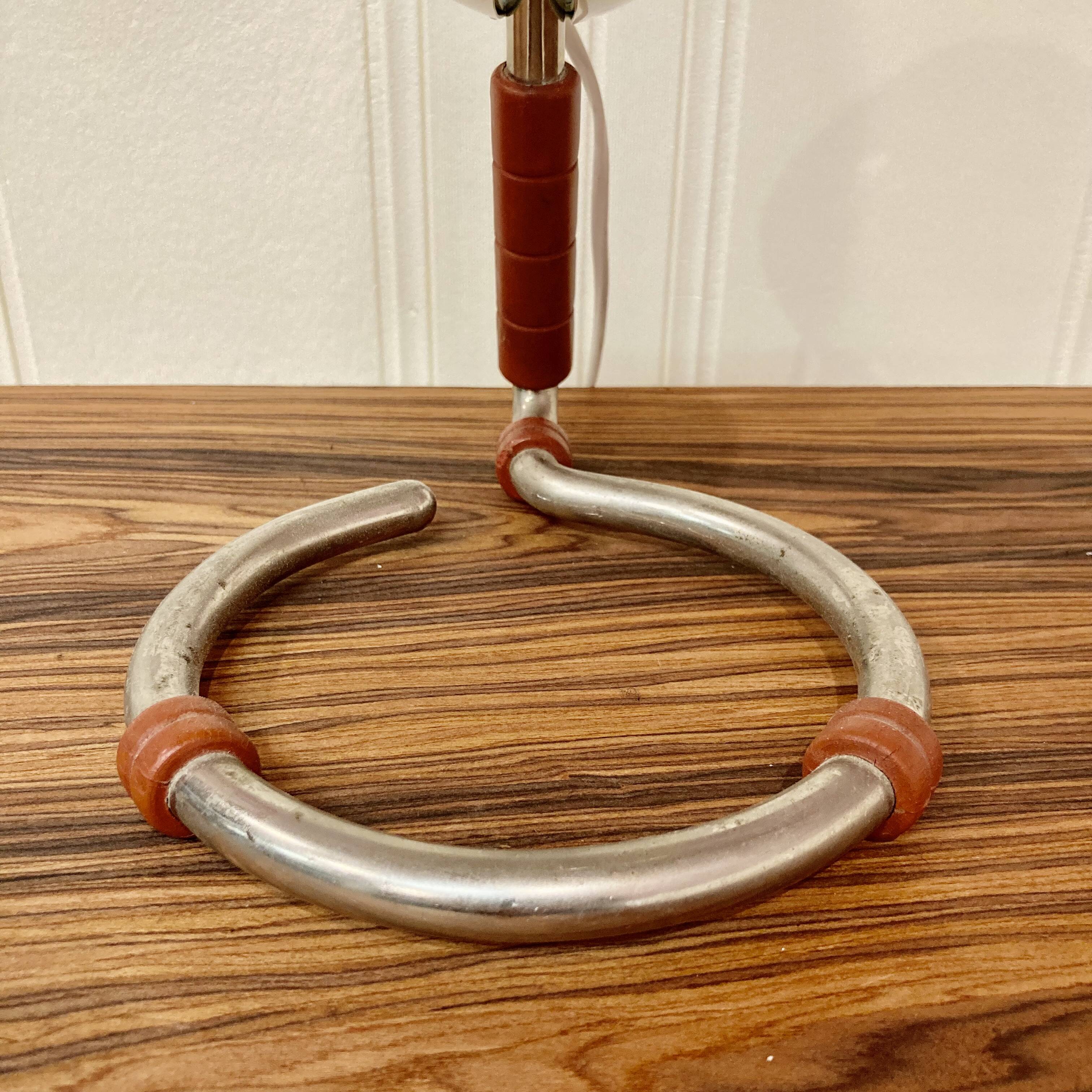 Pair of large metal osram lamps 1950.