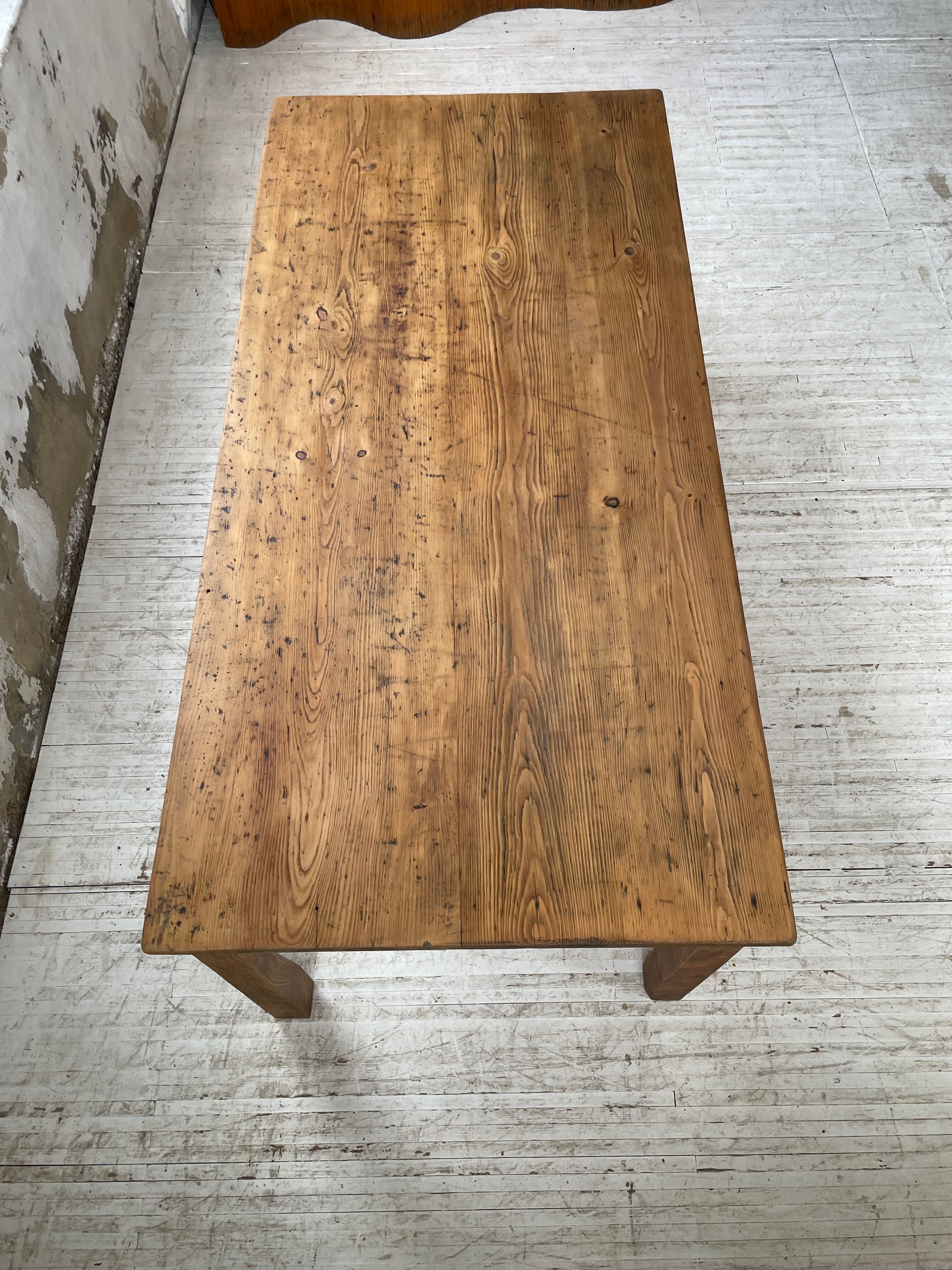 Farmhouse table in elm and pine 2m
