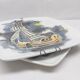 Lot 2 plates guy trevoux sailboat ship war ship
