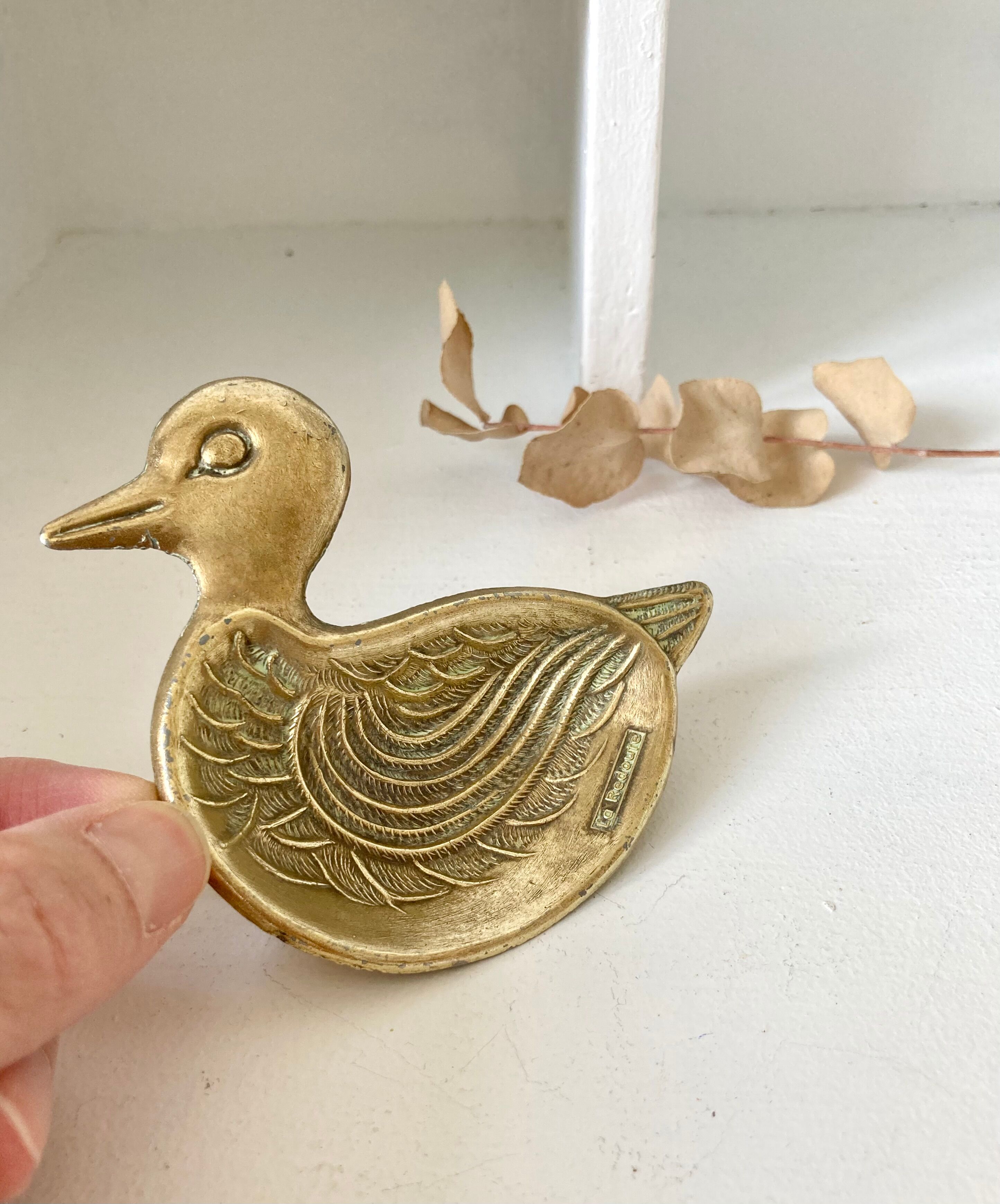 Brass ashtray duck