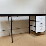 Large black and white Georges Nelson desk for Herman Miller, USA, circa 1950.