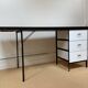 Grand bureau noir et blanc Georges Nelson pour Herman Miller, Usa, vers 1950.
