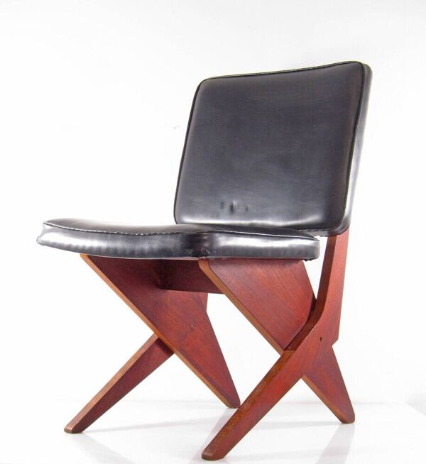 Chaise de salle à manger Pastoe FB 18 ciseaux années cinquante par Jan van Grunsven
