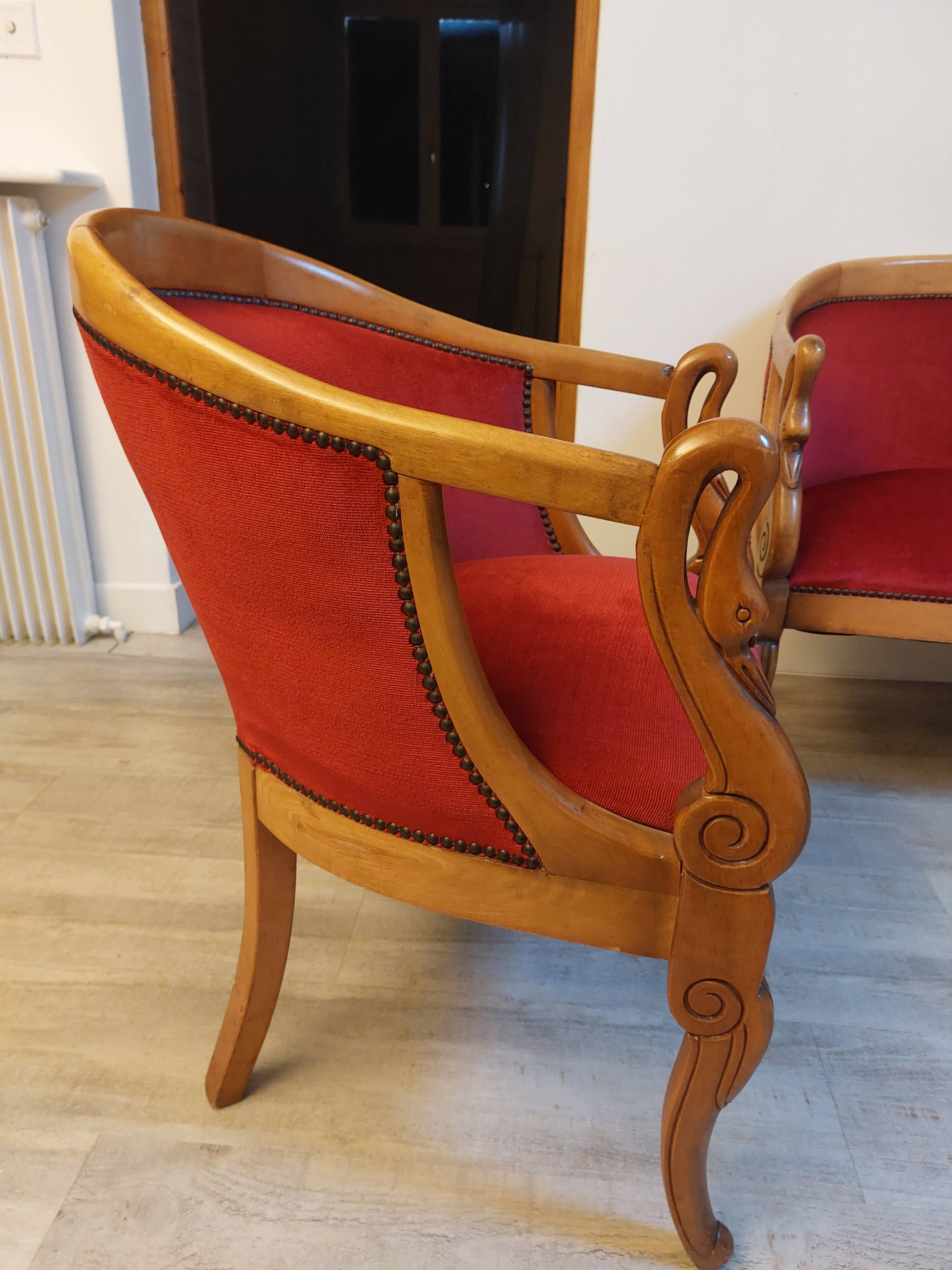 Burgundy velvet salon Swan neck