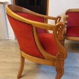 Burgundy velvet salon Swan neck