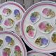 4 oyster plates 1960/70 floral decoration by MBFA Pornic