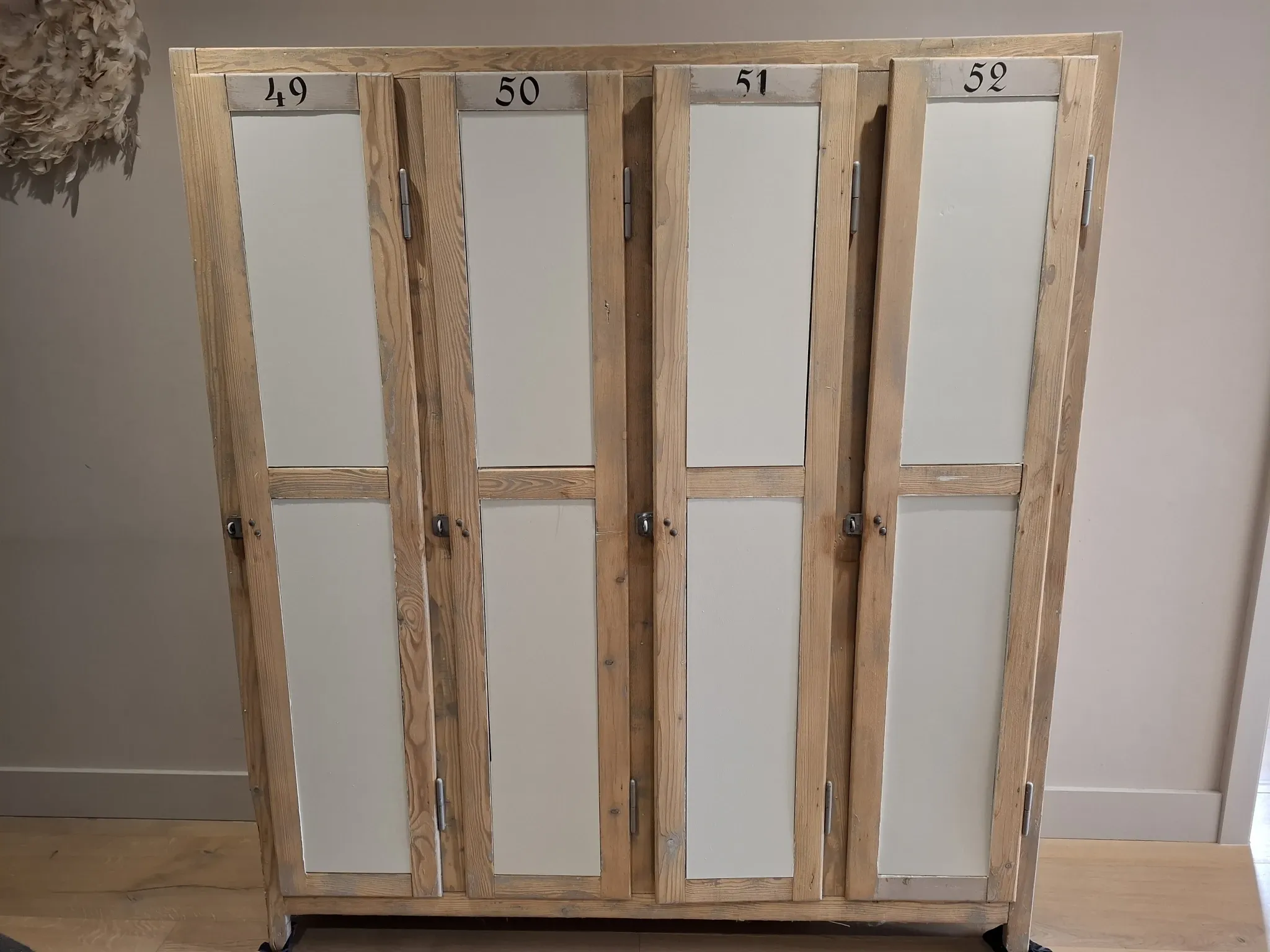 Wooden changing rooms