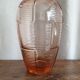 Art deco rosé molded glass vase
