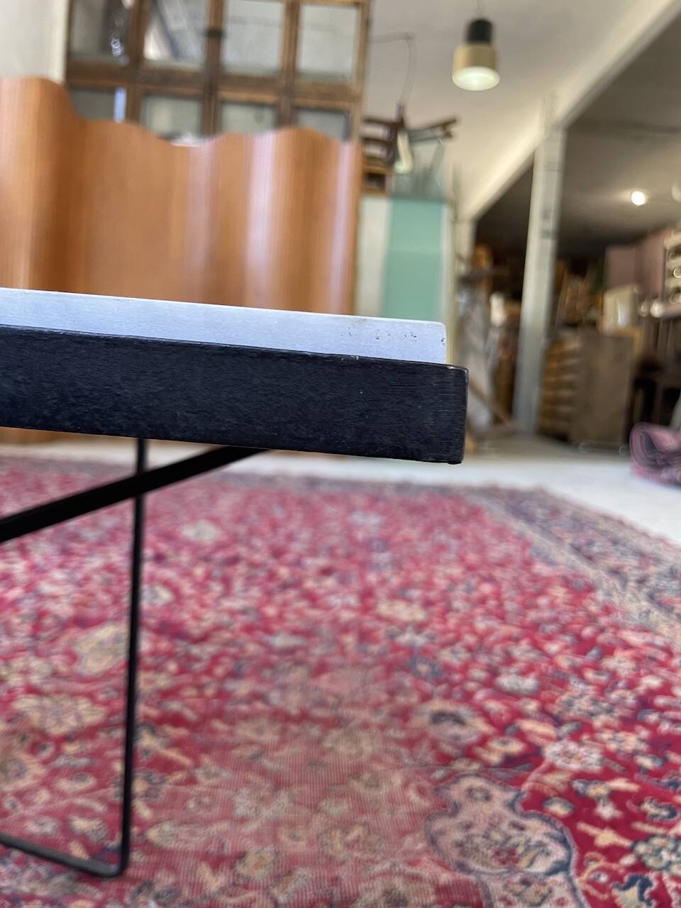 50s coffee table in metal and marble