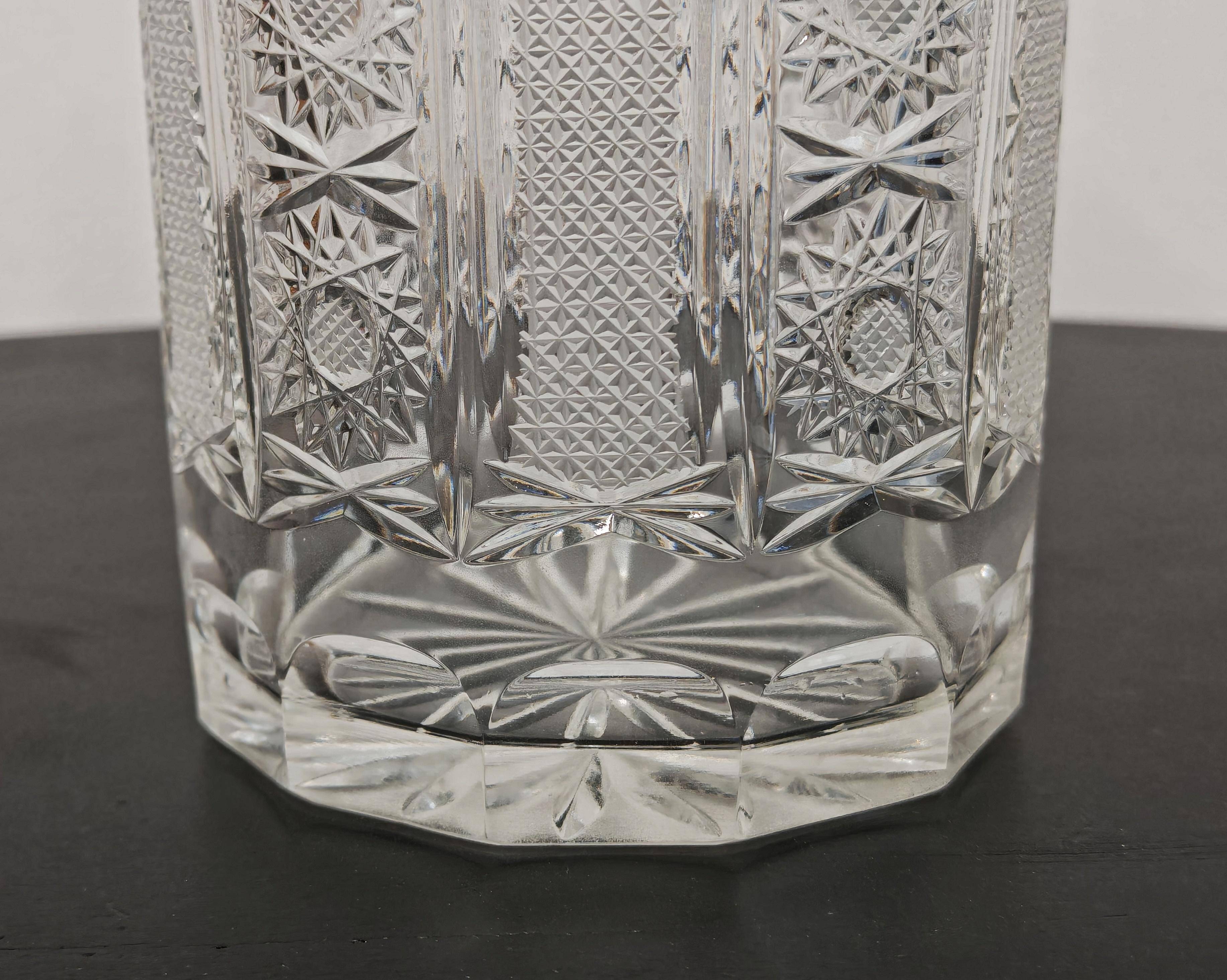 Vintage crystal carafe from Czechoslovakia, 1960s.