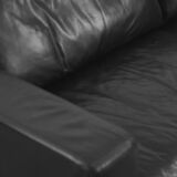 Black leather modern Conseta sofa by Friedrich Wilhelm Möller for COR
