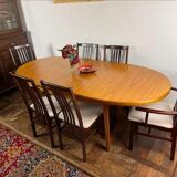 Teak dining table Zebrano MCM