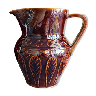 Sarreguemines earthenware pitcher