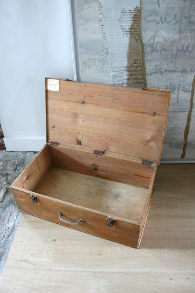 Old wooden travel chest