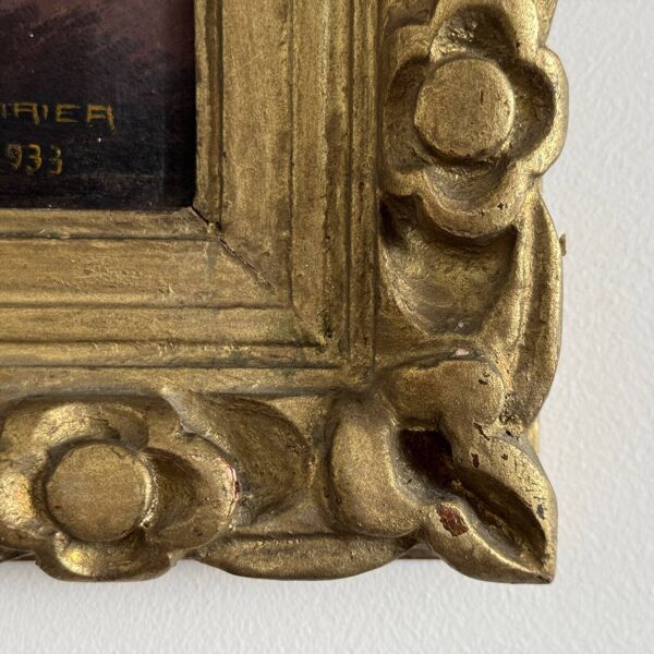 Huile sur panneau par Suefirier 1933 nature morte aux coquelicots