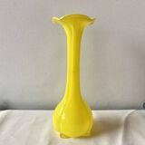 Vintage yellow blown glass vase