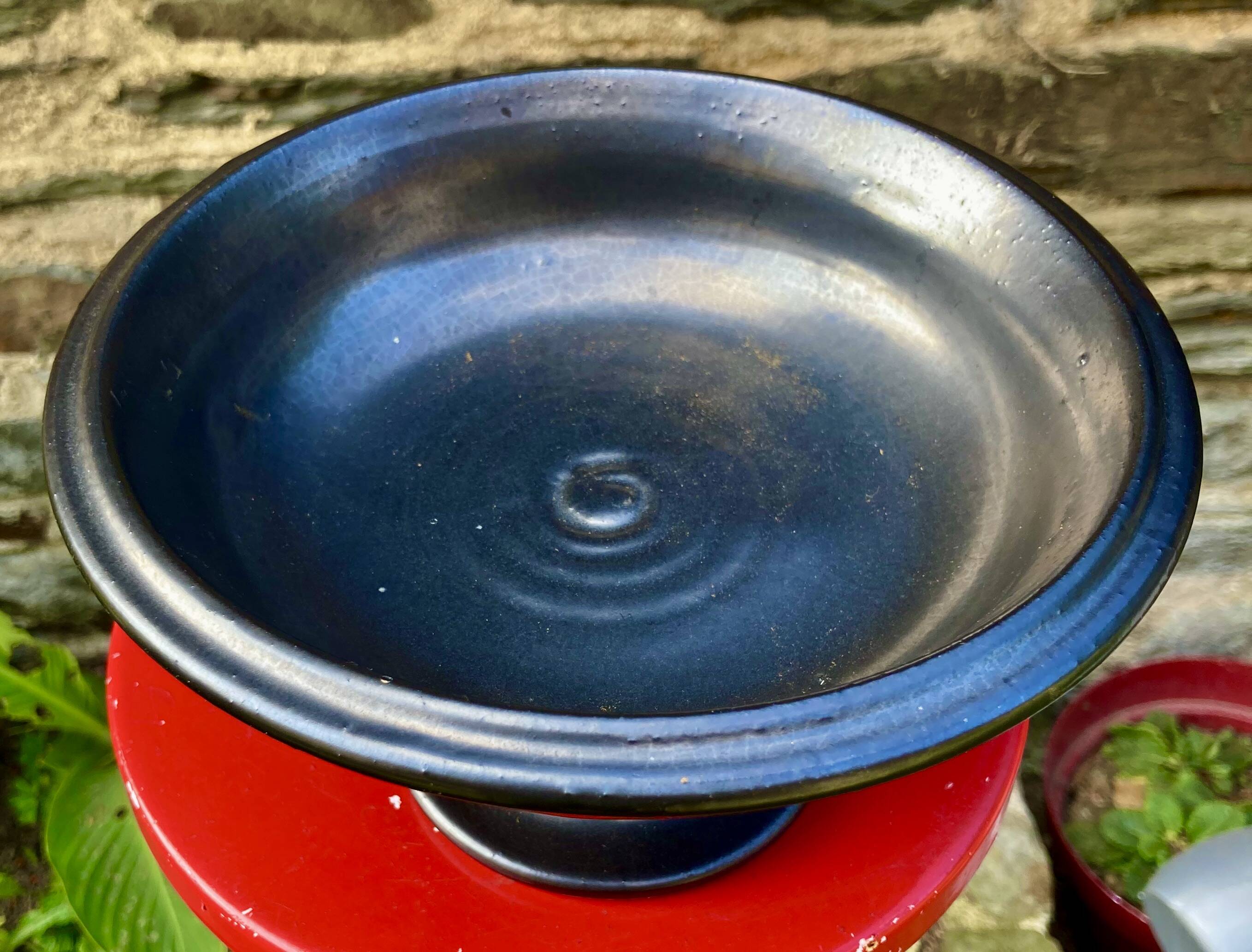 Magnificent ceramic bowl, signed jean marais, black enamel