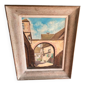 Tableau d'une cour Strasbourgeoise