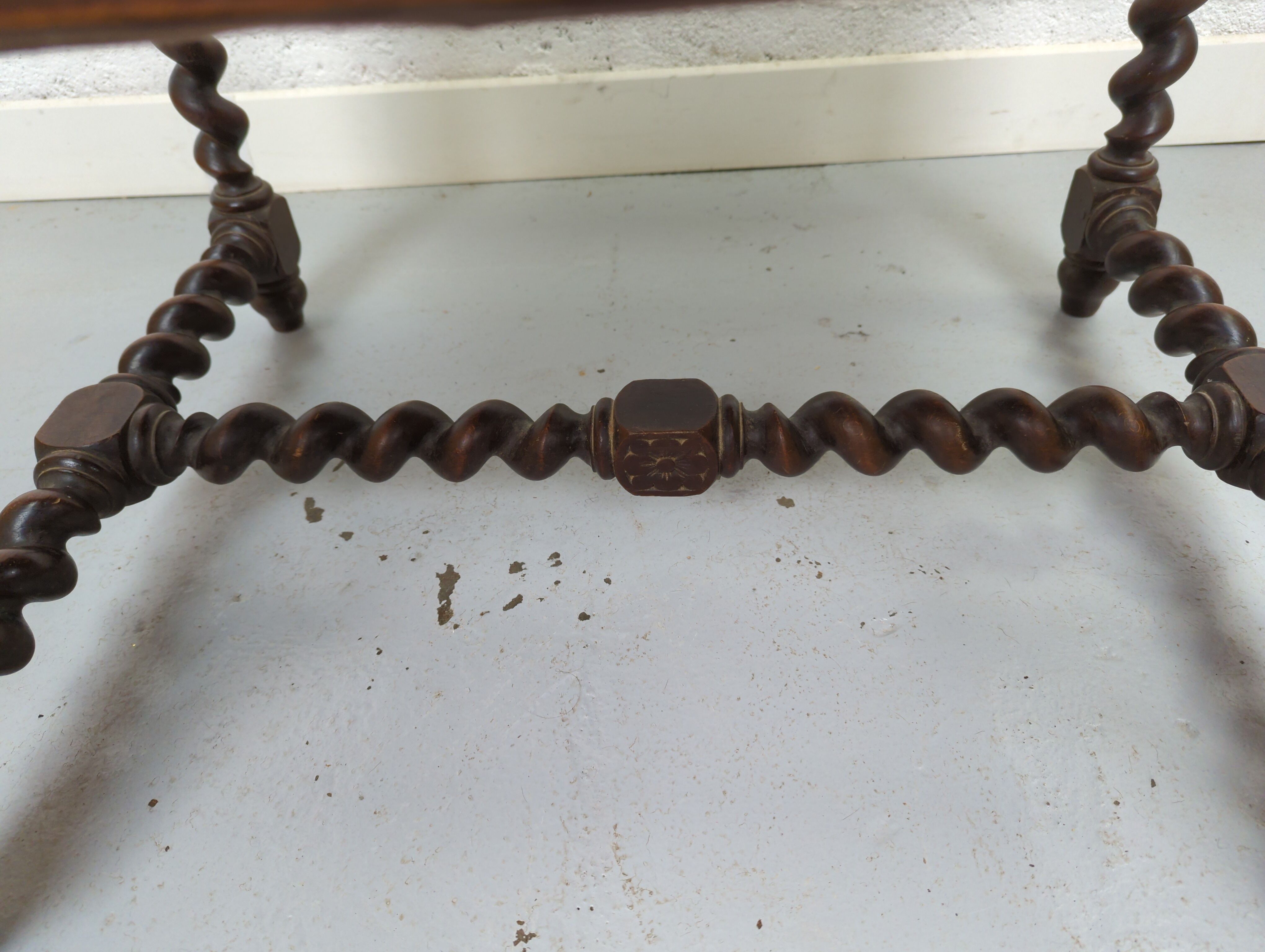 Old bench twisted wood stool