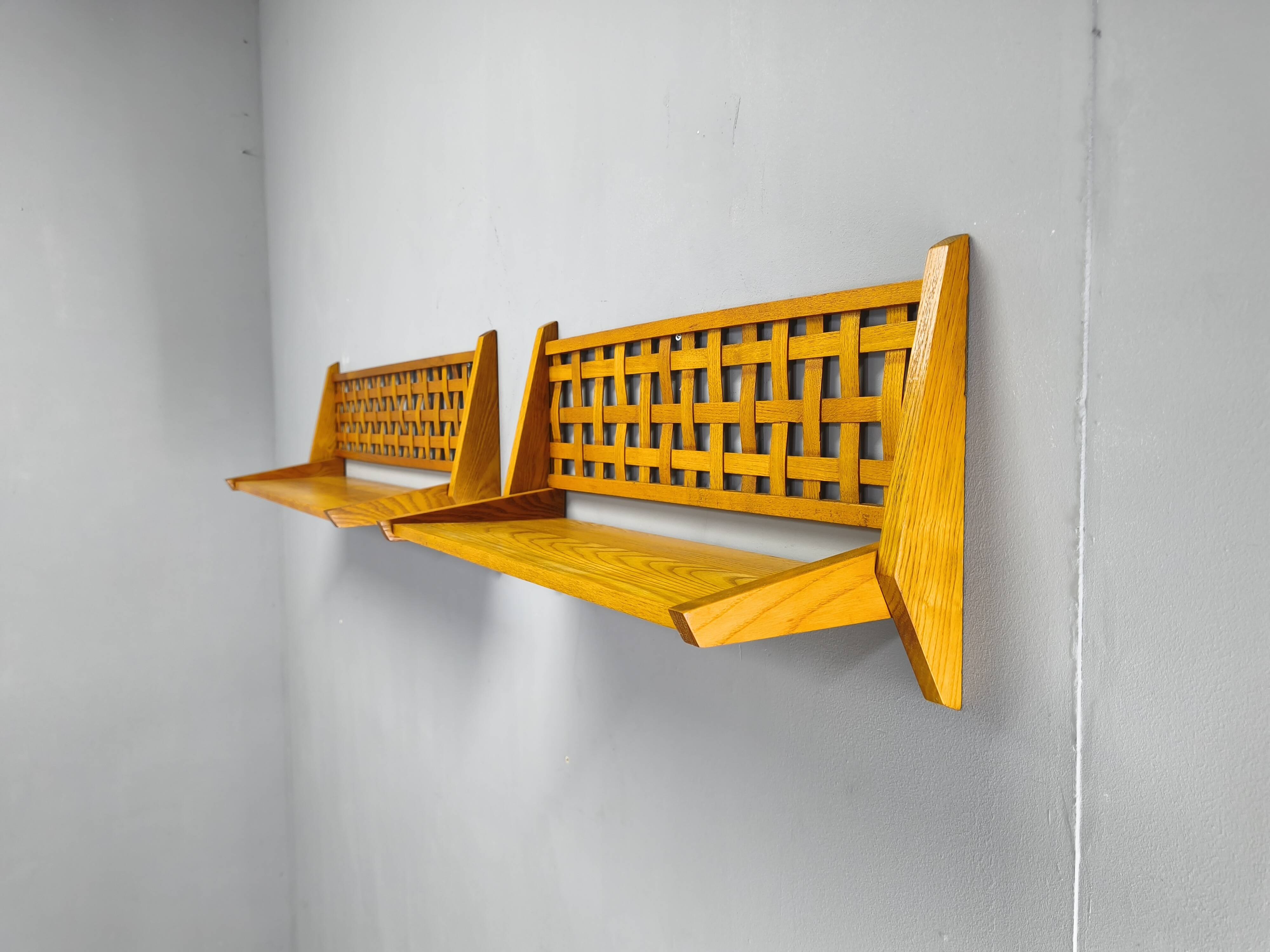 Pair of Mid-Century Folding Wall Shelves by ULUV, Czechoslovakia 1960s