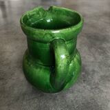 Pichet in vintage in terre cuite varnished shades of green
