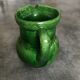 Pichet in vintage in terre cuite varnished shades of green