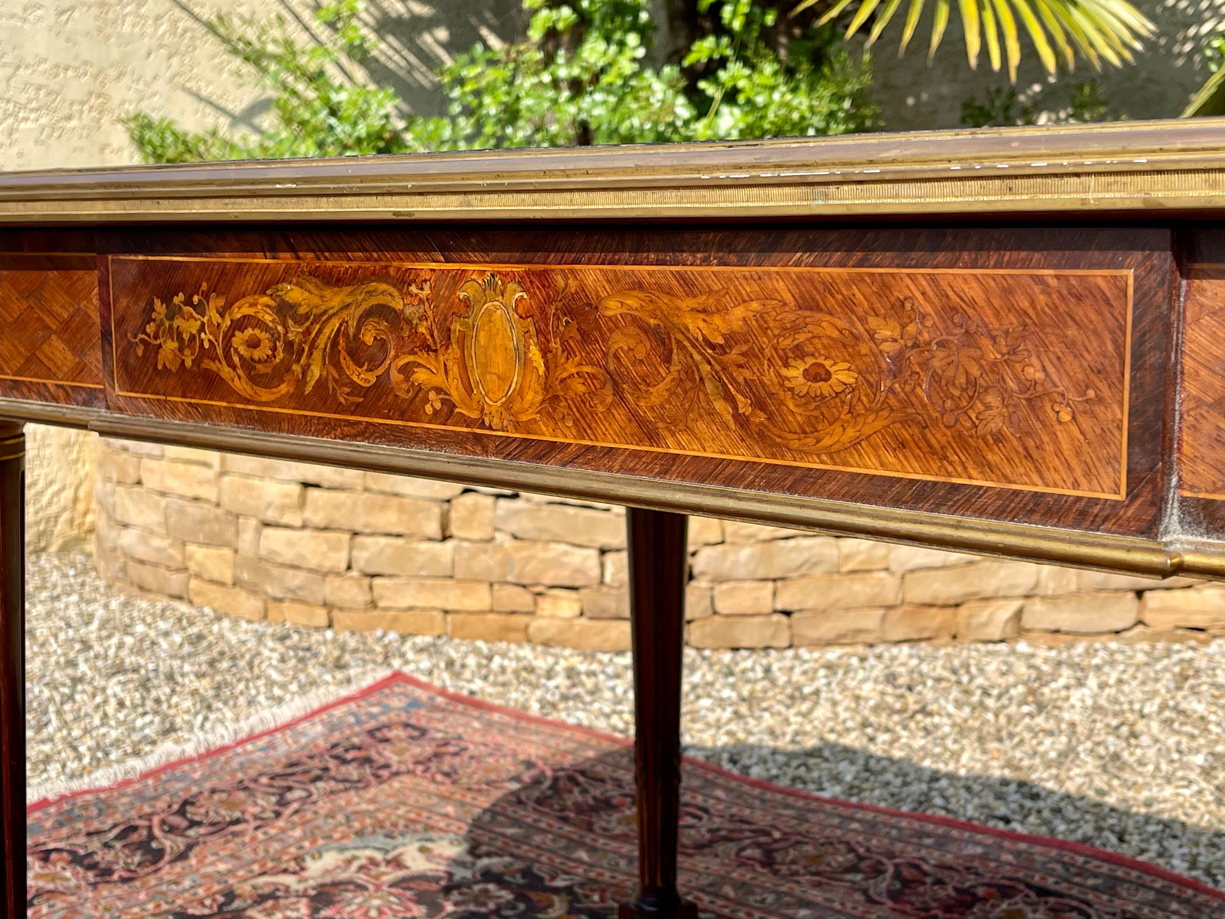 Middle Table Marquetry and Bronze Napoleon III Era - NINETEENTH