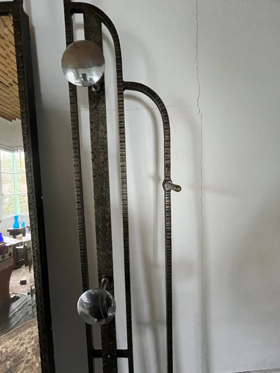 Wrought iron coat rack for the entrance