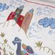 Vintage embroidered cushion cover 46x178 cm
