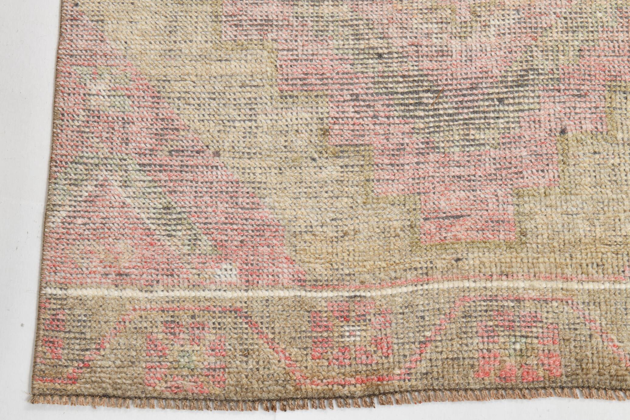 3x10 Cream Brown Soft Vintage Runner Rug 90x306Cm SK 21941