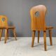 Vintage brutalist dining chairs set of 4 - 1960s