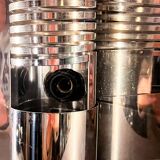 Pair of 'Spiral / Spring' wall lights in chromed steel, Space Age ca 1970