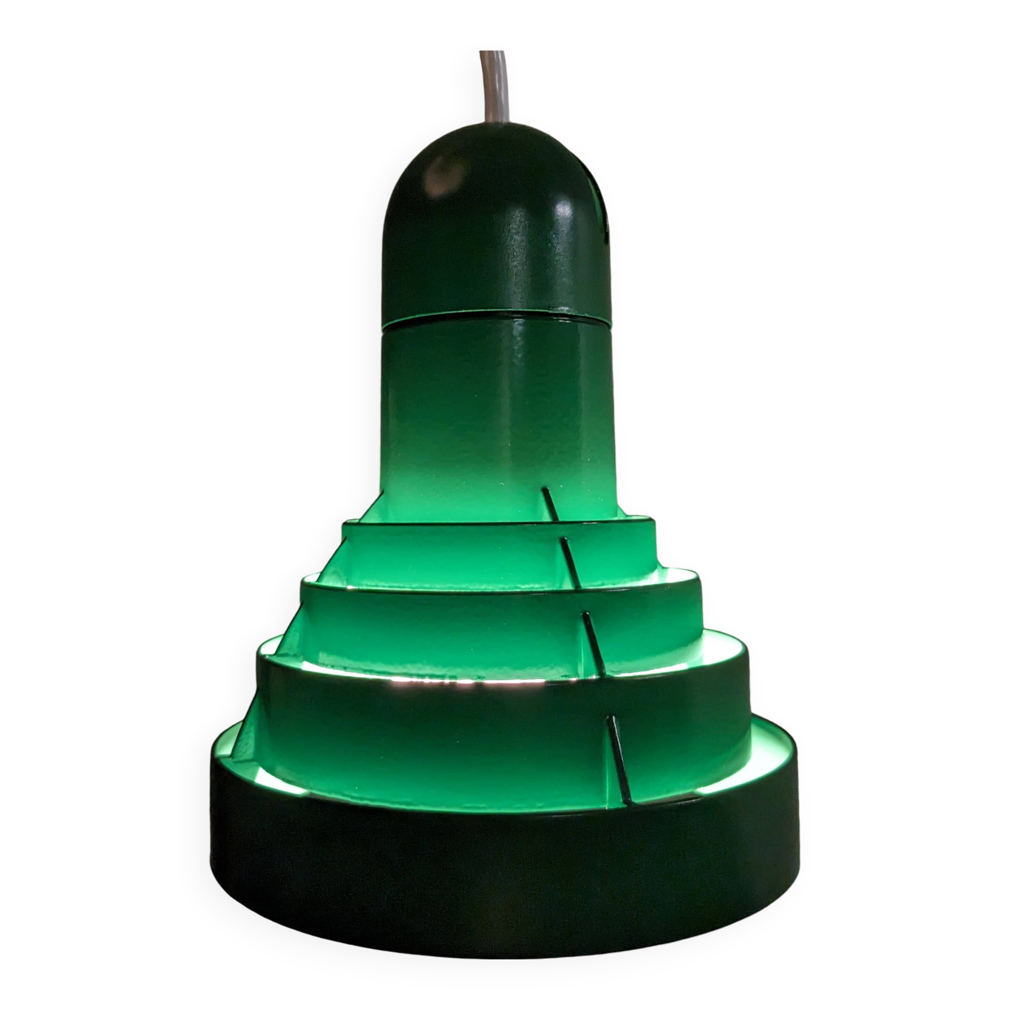 Green metal pendant light