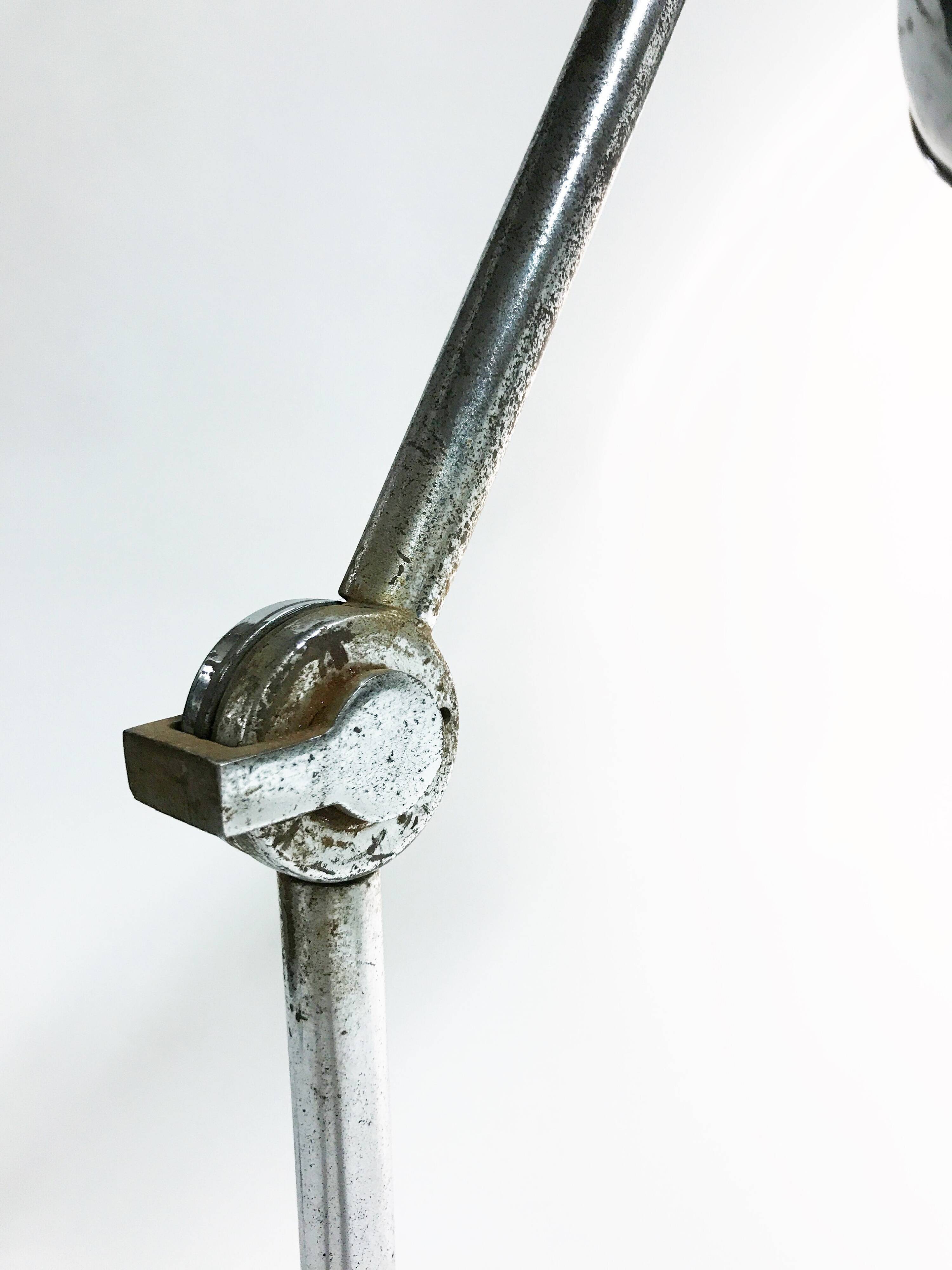 Vintage industrial chrome work light by AGI, 1930s